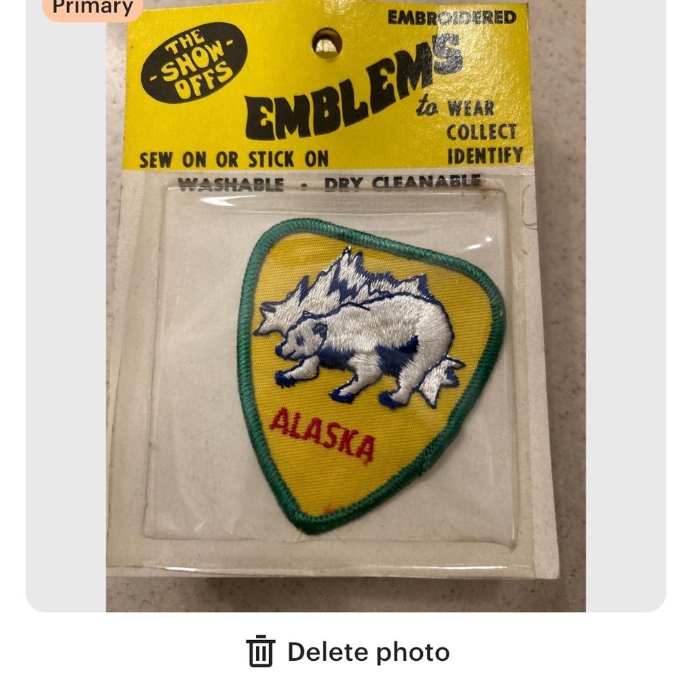 Emblems Embroidered Patch 'The Show Offs' vintage 70s Alaska Bear
